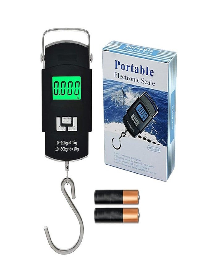 Winberg Digital Hanging Scale, 50 kg Capacity, LCD Display, Portable Electronic Hook Scale with Batteries 50kg - Image 1